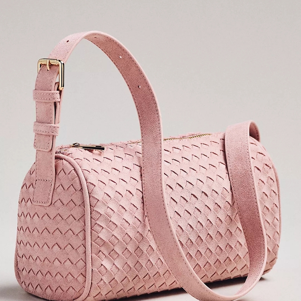 Anthropologie Woven Faux-Suede Shoulder Bag
